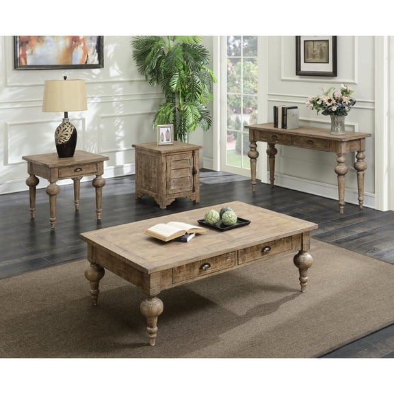 Taupe - Colored Solid Wood Table - Easy Assembly and Care - Home Environment - Exudes Rustic Grace