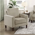 thumbnail image 1 of Taupe Corduroy Upholstered Chair with Solid Wood Frame for Living Room, Modern Accent Chair with Soft Cushion, 1 of 9