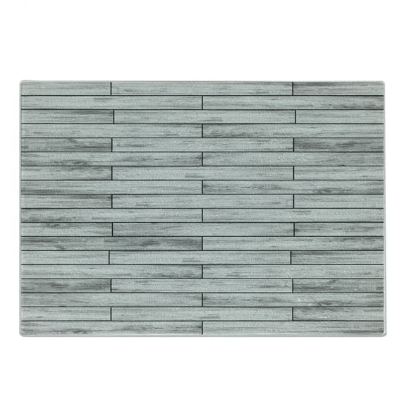 Taupe Cutting Board, Picture of a Parquet Grey Wood Texture Rusty Retro Antique Aged Display Striped Tile, Decorative Tempered Glass Cutting and Serving Board, Small Size, Taupe Grey, by Ambesonne