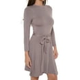 thumbnail image 1 of Taupe Dark X-Large Size Women's Long Sleeve Midi Cocktail Dress, Round Neck, Sexy, for Formal, Wedding Guest, Party, 1 of 6