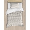 thumbnail image 1 of Taupe Duvet Cover Set, Royal White Damask in Classic Baroque Style Rococo Abstract Vignette, Decorative 2 Piece Bedding Set with 1 Pillow Shams, Twin Size, Taupe White, by Ambesonne, 1 of 3