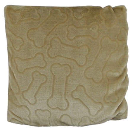 Contemporary Home Living 60" Vibrant taupe Embossed Bone Medium Pet Blanket