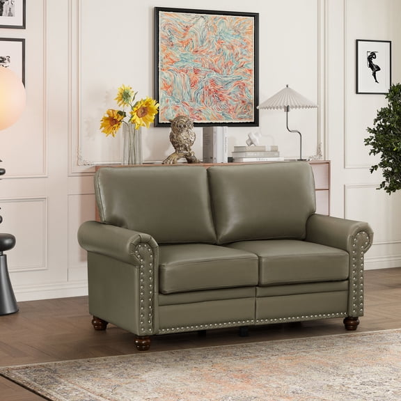 Taupe Fake Leather - High - Quality Foam Filling - Living Room Relaxation - Removable Storage