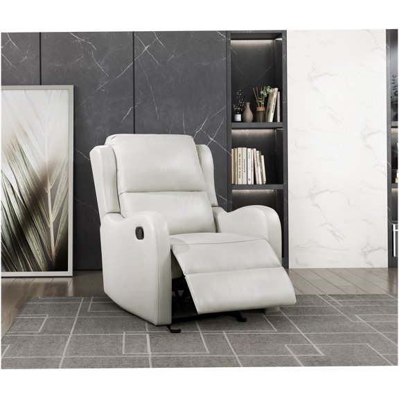 Taupe Faux Leather Glider Recliner Chair with Gentle Recline & Smooth Glide Motion for Living Room