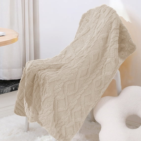100x70cm Taupe Fleece Throw Blanket Small Lap Shawl Sofa Bed Cover Dorm Office Nap Blanket 1-Piece