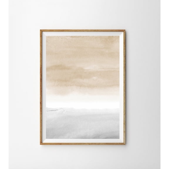 Taupe Grey Wall Art Modern Decor Minimalist Grey Neutral Home Office Decoration, Unframed Canvas 8x10in