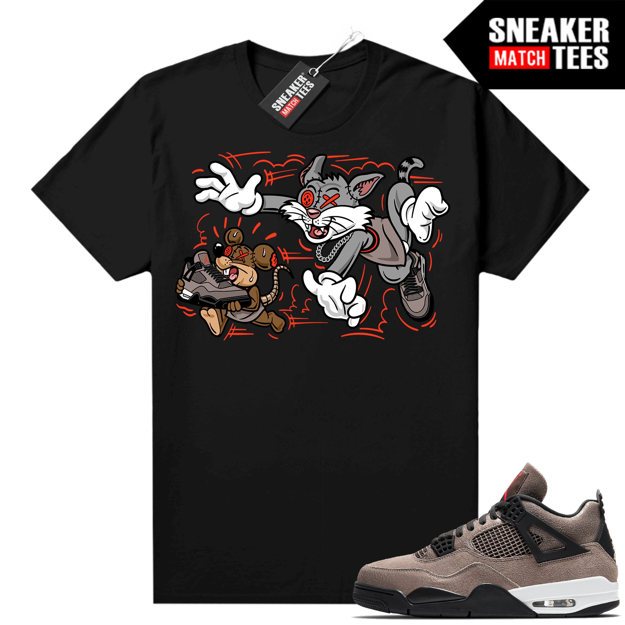 Taupe Haze 4s Shirts to match Sneaker Match Tees Black "Finessed