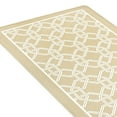 thumbnail image 1 of Taupe Linen Geometric Memory Foam Blue Anti-Fatigue Kitchen Floor Mat 18" x 30", 1 of 3