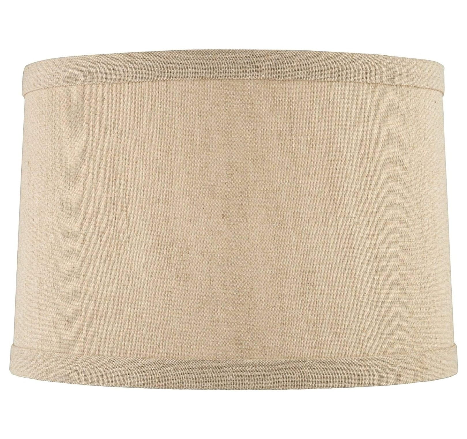 Taupe Linen Hardback Drum Lamp Shade with Harp and Finial