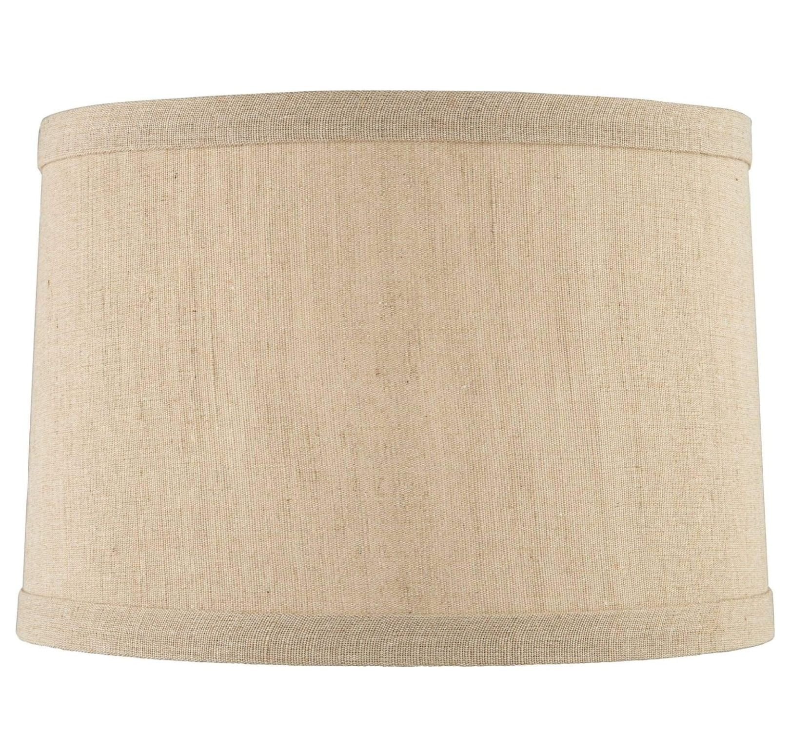 Taupe Linen Hardback Drum Lamp Shade with Harp and Finial