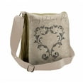 thumbnail image 1 of Taupe Messenger Bag, Valentine's Day Taupe, Unisex Cross-body, by Ambesonne, 1 of 2
