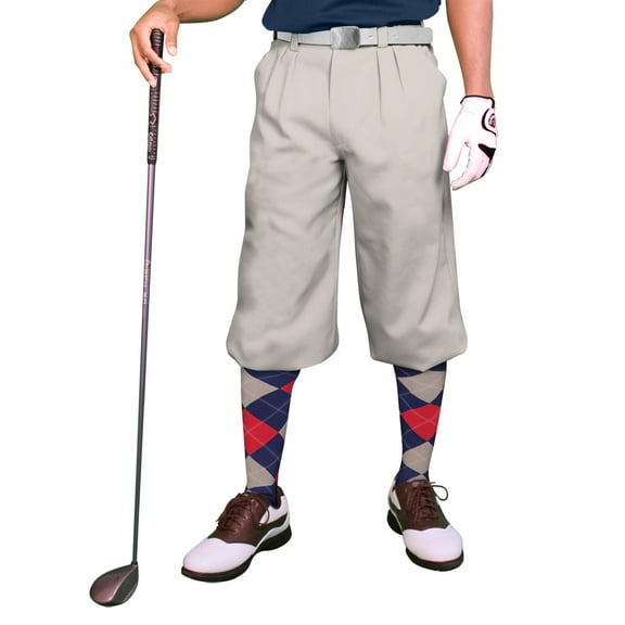 Taupe Microfiber Golf Knickers ( Plus Fours) for Men - 54"