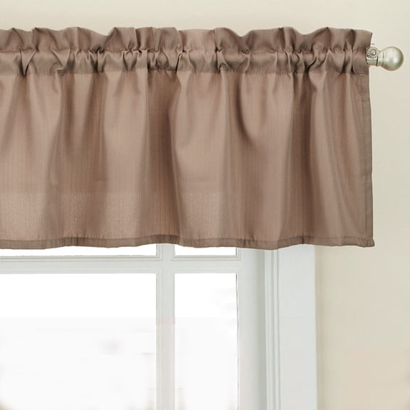 Taupe Opaque Solid Ribcord Kitchen Curtains Choice of Tier Valance or Swag