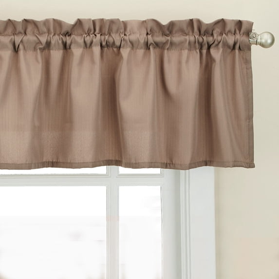 LHF Ribcord Taupe Opaque Kitchen Curtains, 27” x 54” (2 Panels)