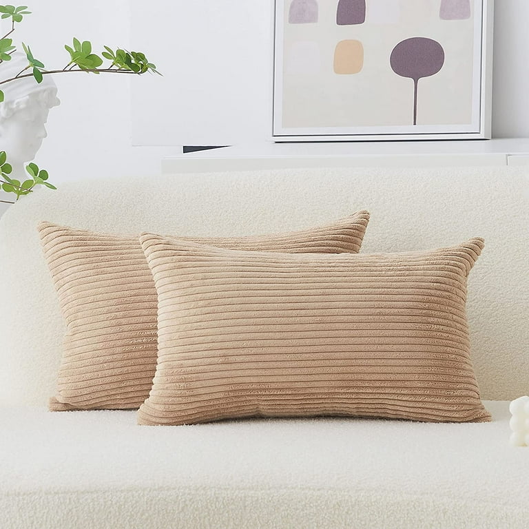 Taupe Pillow Covers Lumbar Pillows 12x20 Decorative Throw Pillows