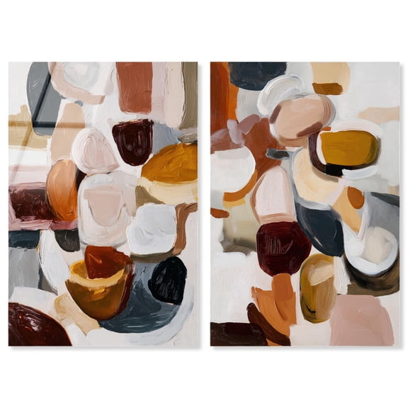 Taupe Shell Intermix Set Acrylic Print Colorful Wall Decor Set by Art Remedy, Ready to Hang, 10 x 15