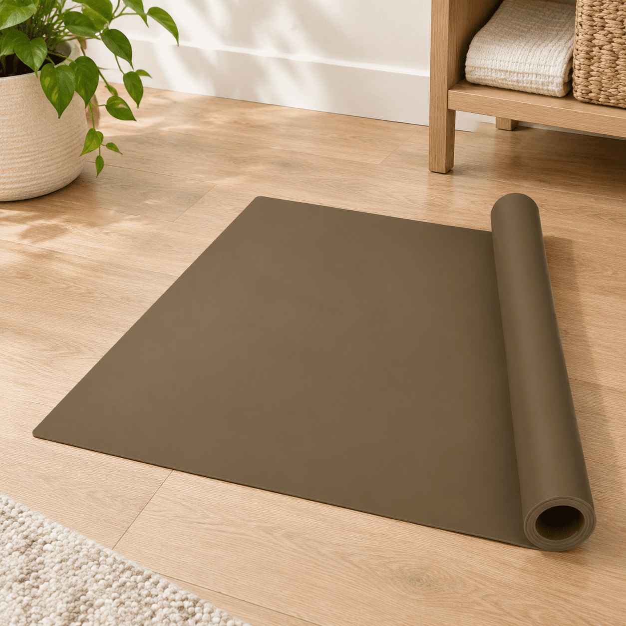 Taupe Silicone Kitchen Counter Mat, 78.7