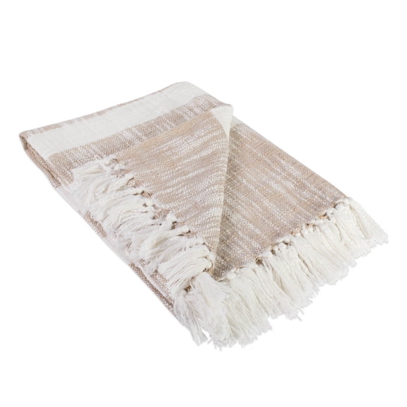 Taupe Slub Stripe Throw