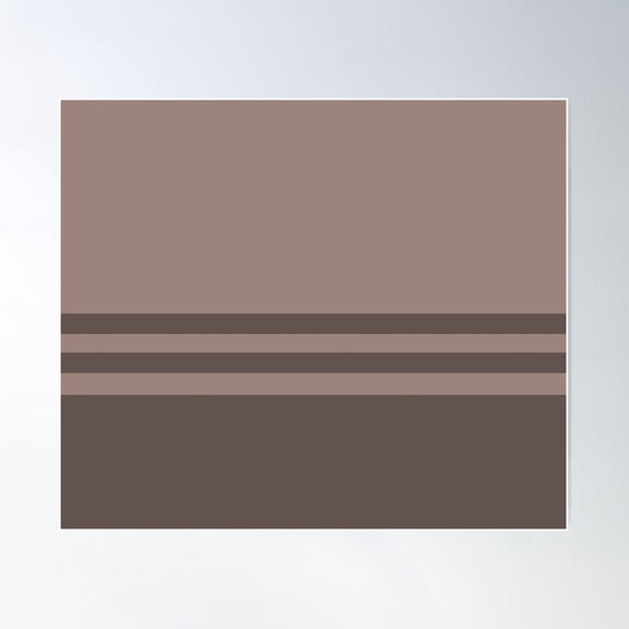 Taupe Stripes On A Cool Cafe Latte Background Poster Wall Art, Modern Wall Decor For Living Room Bedroom, 8x12 UNFRAMED