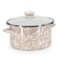 thumbnail image 1 of Taupe Swirl Pattern 6 qt Stock Pot Golden Rabbit Enamelware, 1 of 3