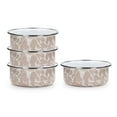 thumbnail image 1 of Golden Rabbit Enamelware Taupe Swirl Pattern - Set of 4 - 14 oz Soup Bowls - Golden Rabbit Enamelware, 1 of 4