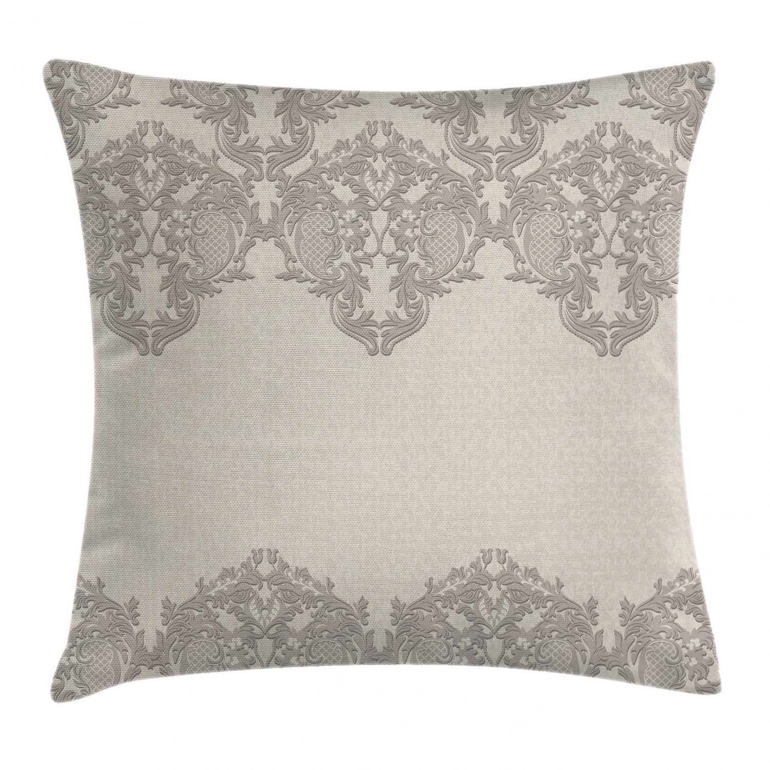 Taupe Polyester Euro Throw Pillow with Lace Details