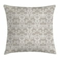 thumbnail image 1 of Taupe Throw Pillow Cushion Cover, Nature Garden Themed Pattern with Damask Imperial Tile Rococo Inspired Stylized, Decorative Square Accent Pillow Case, 24 X 24 Inches, Taupe and White, by Ambesonne, 1 of 2