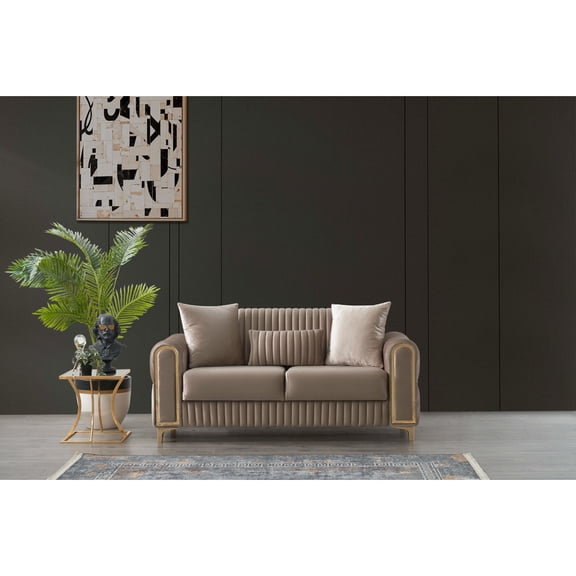 Taupe Velvet Sleeper With Wood Frame And Extra Heavy Duty Resistance Elegant Convertible In Iron Accents Tight Back