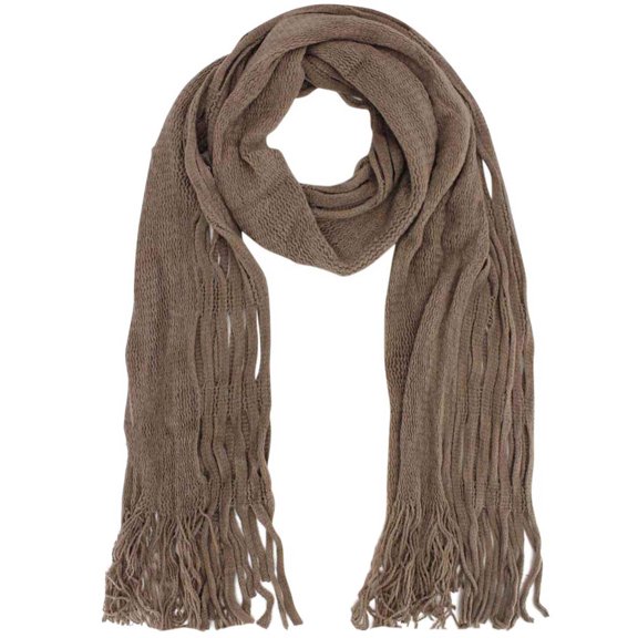 Taupe Versatile Long Soft Knit Winter Neck Scarf
