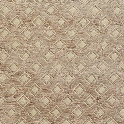 Taupe Woven Small Diamonds Chenille Upholstery Fabric by The Yard - SKU: Ariana Taupe$$Art & Craft