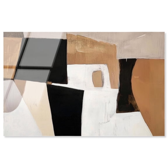 Taupe and Obsidian III Acrylic Print Minimalist Art by Art Remedy, Ready to Hang, 15 x 10