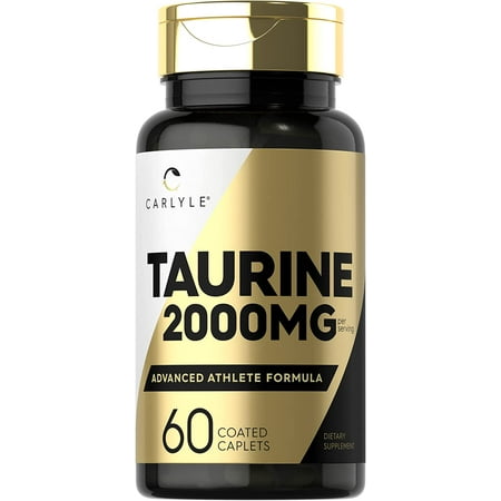 Taurine 2000mg | 60 Vegetarian Caplets | Advanced Athlete Formula | by Carlyle