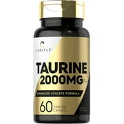 Taurine 2000mg | 60 Vegetarian Caplets | Advanced Athlete Formula | by Carlyle