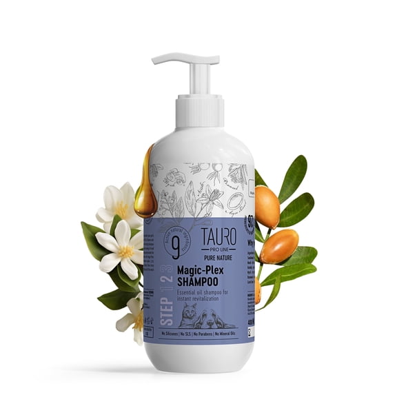 Tauro Pro Line Pure Nature Magix Plex Dogs and Cats Shampoo Instant Revitalization with Essential Oils for Shiny and Healthy Skin and Coat All Natural Grooming Product