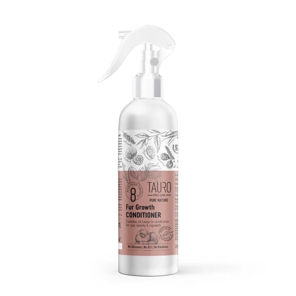 Tauro Pro Line Pure Nature Promoting Leave-in Dogs & Cats Natural Conditioner Spray with Essential Oils for Daily Pet Skin and Coat Care Stimulates Hair Growth 8.45 Fl Oz