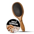 thumbnail image 1 of Tauro Pro Line Wooden Dog & Cat Brush with Rounded Tip Pins for Gentle Massage, Deshedding & Detangling Tool, Oval Flexible Cushion, Medium (M), 1 of 6