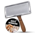 thumbnail image 1 of Tauro Pro Line Wooden Dog & Cat Brush with Metal Rim, Stainless Steel Pins for Undercoat Removal & Dematting, All Coat Types, Large (L), 1 of 5