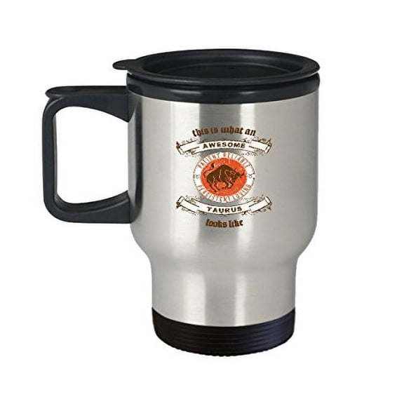 Taurus Astrology Coffee Travel Mug - 14oz Stainless Steel - Perfect Self Esteem Gift