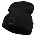 thumbnail image 1 of Taurus Astrology Embroidered 12 Inch Long Knitted Beanie - Black OSFM, 1 of 5