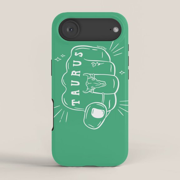 Taurus Bull and Fist Green Tough Case for Apple iPhone, Polycarbonate and TPU