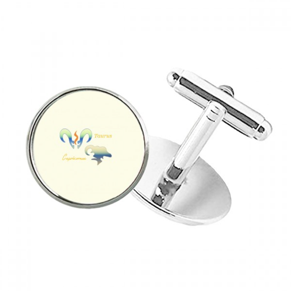 Taurus Capricorn Constellation Round Button Cuff Clip Stud Cufflinks