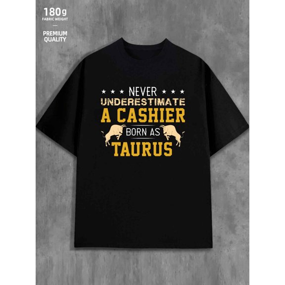 Taurus Cashier Tee men's funny humor 180G 100% Cotton black sixty years old y2k Vintage Unisex Shirt Cotton tshirts Basic Unisex Shirt Printed tshirts Casual Unisex Shirt Graphic tshirts