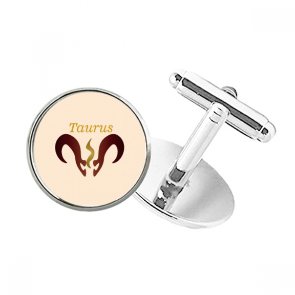 Taurus Chart Sign Round Button Cuff Clip Stud Cufflinks