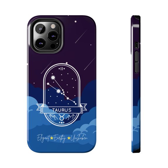 Taurus Classy and sassy blue black Tough Phone Case. Girly stylish Zodiac Design - iPhone 12 Pro Max