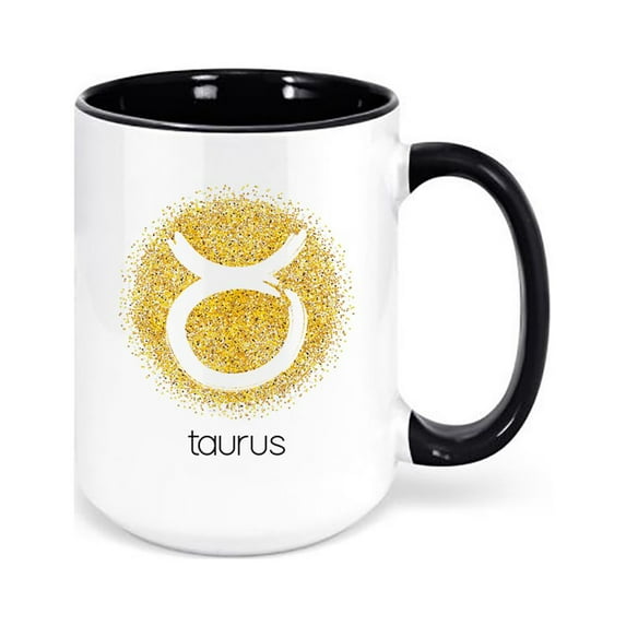 Taurus Coffee Mug, Taurus Glitter, Gift For Taurus, Horoscope Mugs, Zodiac Mug, Astrology Mug, Sublimated Design, Birthday Gift For Taurus, BLACK