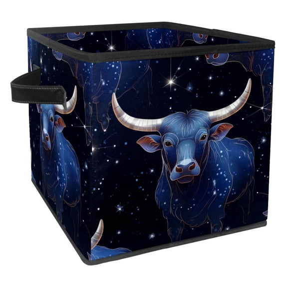 Taurus Constellation Cube Organizer Storage Cubes Toy Storage Organizer Bins, Foldable with Handle, 10.8"x10.5"x10.6", Large Capacity