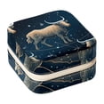 thumbnail image 1 of Taurus Constellation Decorative Square Travel Portable Jewelry Display Box - Earring Organizer, Necklace and Bracelet Storage Case for Girls and Women, 1 of 6