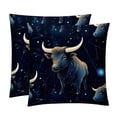 thumbnail image 1 of Taurus Constellation Elegant Velvet Decorative Pillows Set of 2 with Unique Patterns, Throw Pillow Inserts for Bed or Couch, Available in 16x16, 18x18, 20x20 Inches for Any Occasion, 1 of 6