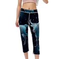 thumbnail image 1 of Taurus Constellation High Waist Printed Yoga Leggings Gym Pants Capris for Women, Not See-Through, Suitable for Running, Fitness, Yoga, 1 of 6