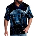 thumbnail image 1 of Taurus Constellation Men's Short Sleeve Shirts, Casual, Printed, Button Down Short, Summer Beach Shirts, Unisex, 1 of 6